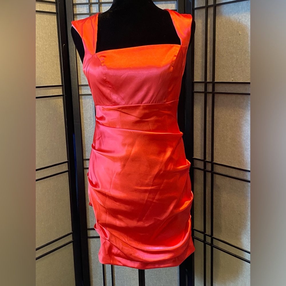 Hailey Logan By Adrianna Papell Cocktail Dress Size 7/8 Mini Rouched Sides